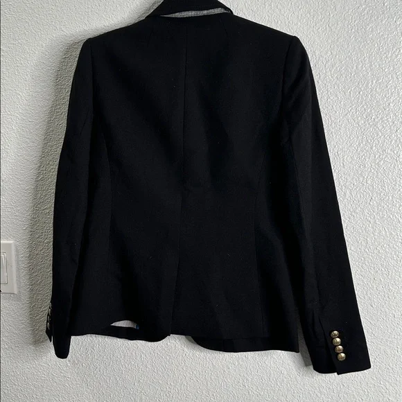 J. Crew Black school boy wool Blazer Gold Buttons size 4 preppy, office, career
